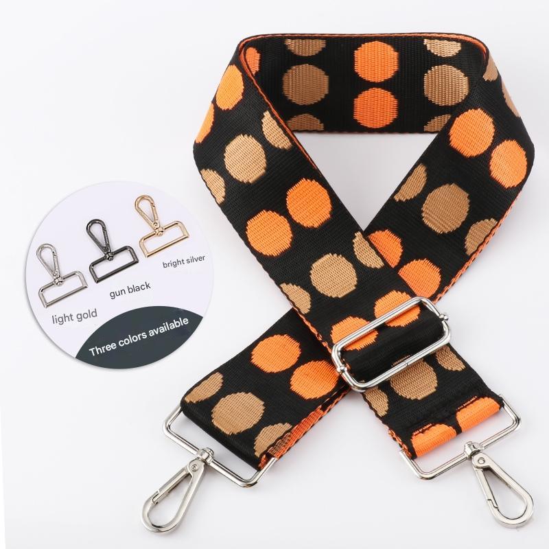Polka Dot Black Pattern Wide Bag Strap