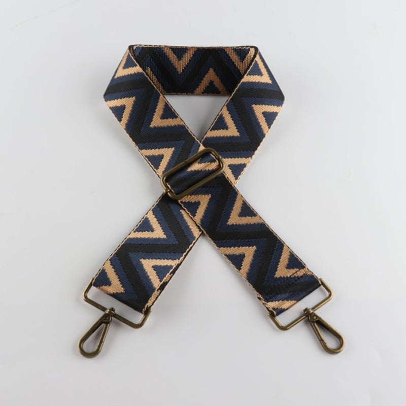 Turning Lines Pattern Bronze Buckle Wide Shoulder Straps