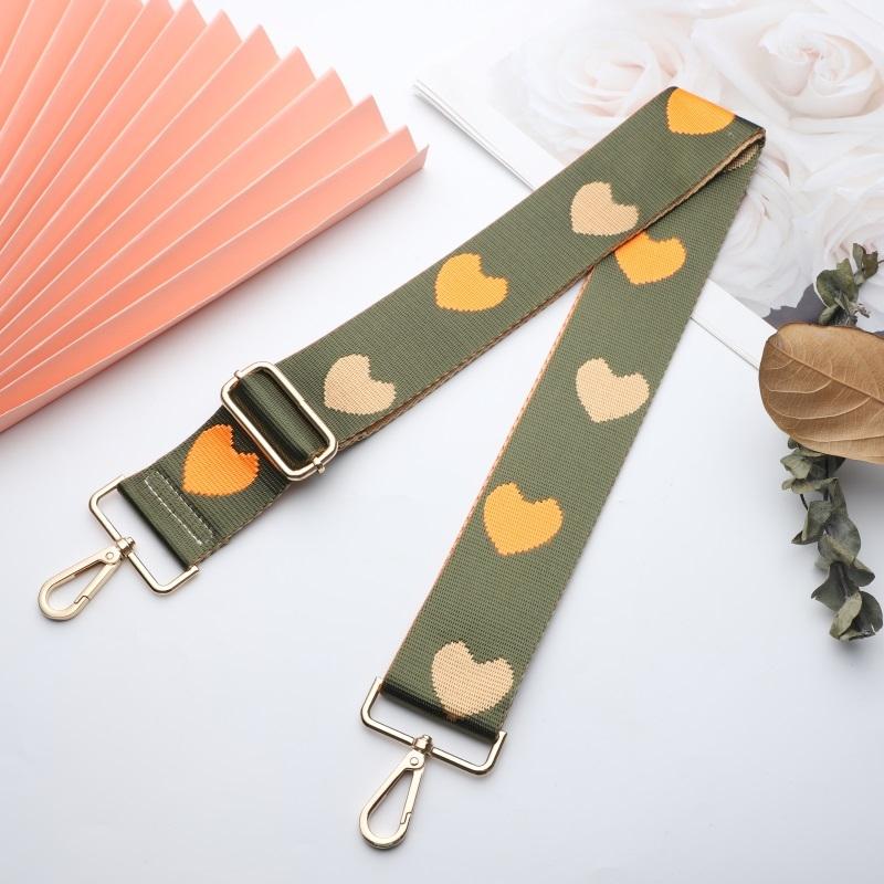Three-color Heart Jacquard Wide Bag Strap