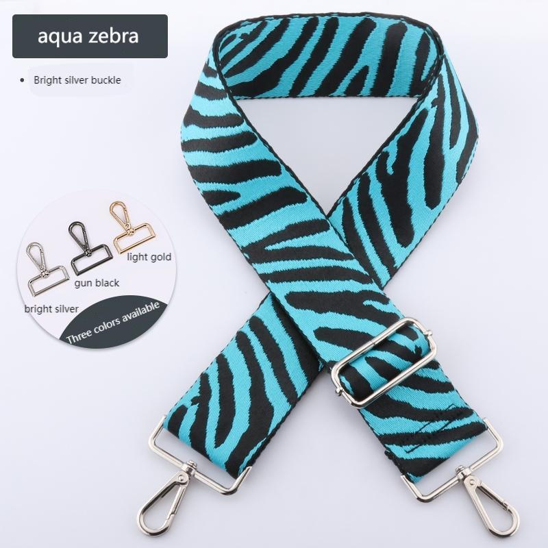 Multicolor Zebra Print Wide Bag Strap