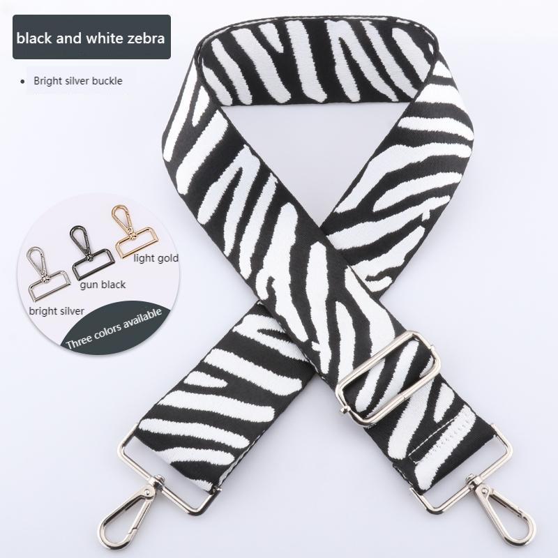 Multicolor Zebra Print Wide Bag Strap