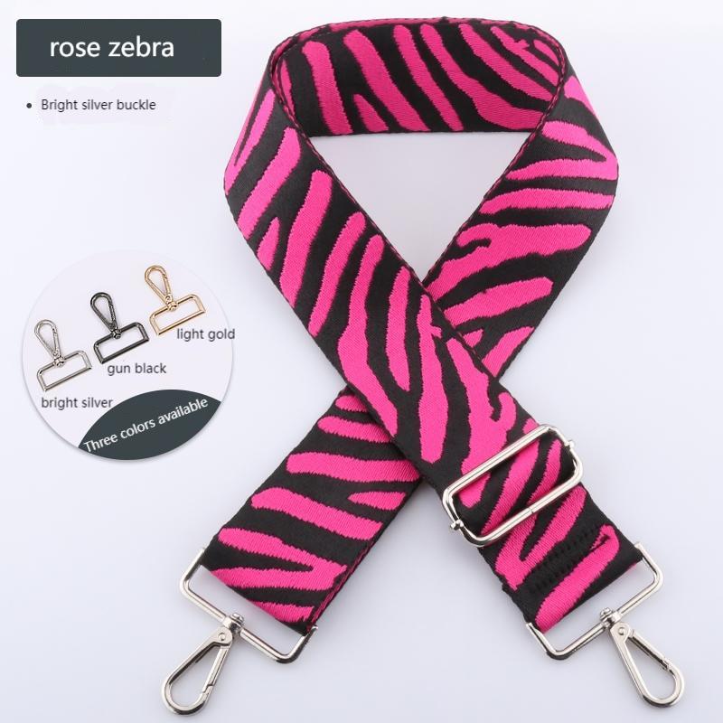 Multicolor Zebra Print Wide Bag Strap