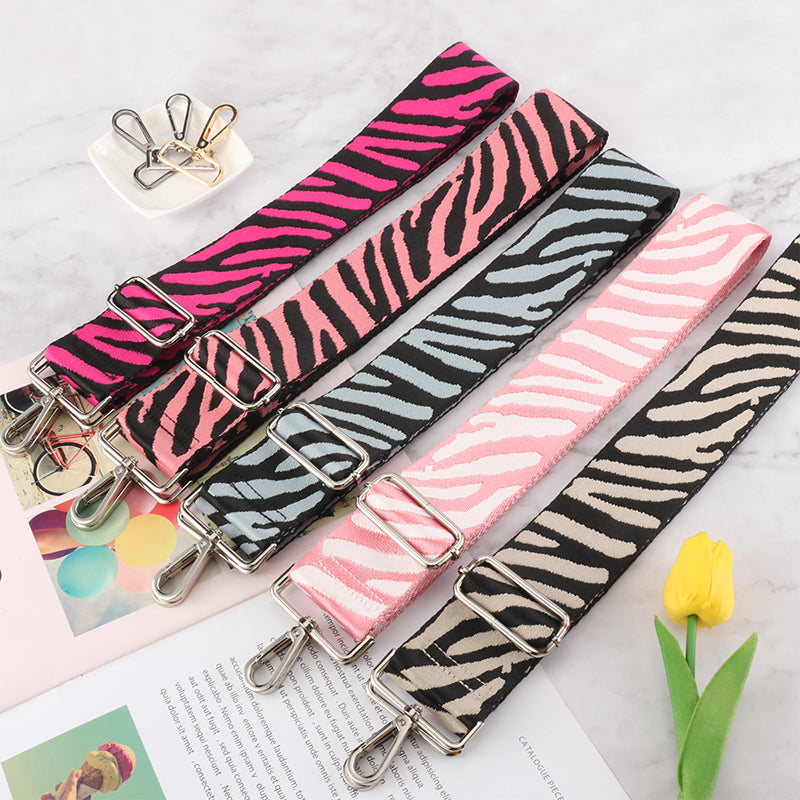 Multicolor Zebra Print Wide Bag Strap