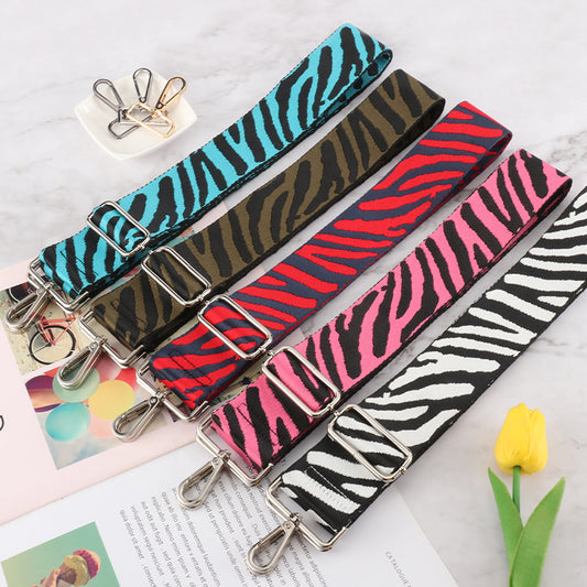 Zebra Print Jacquard Wide Bag Strap
