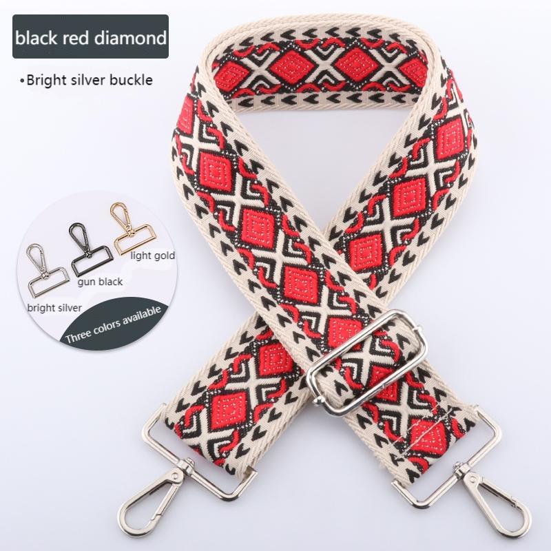 Two-color Diamond Wide Bag Shoulder Straps