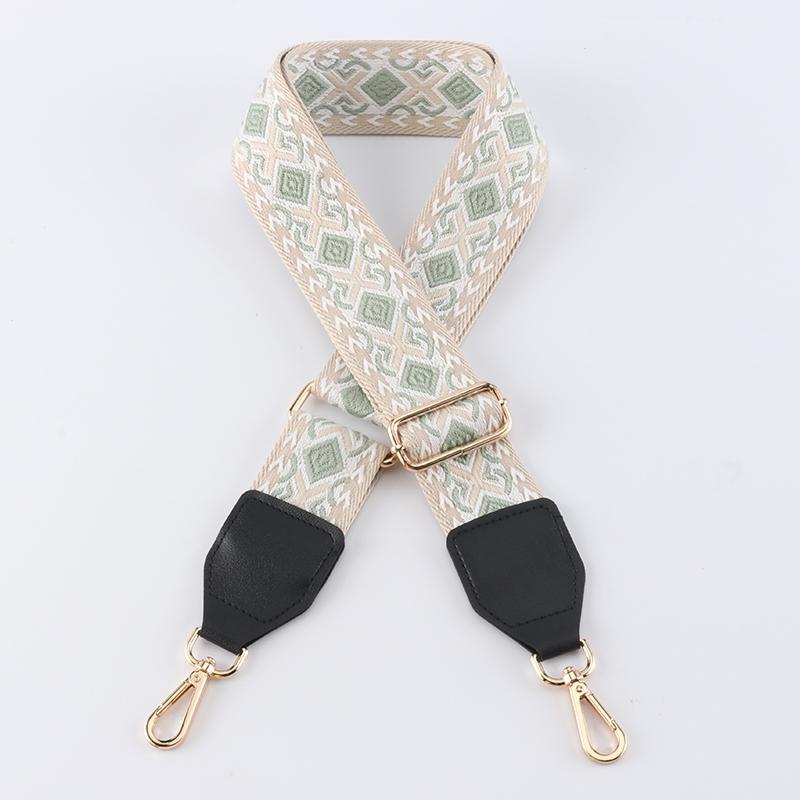 Colorful Diamond Wide Bag Strap with Leather Head