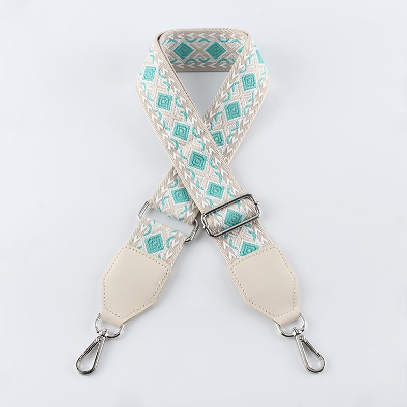 Colorful Diamond Wide Bag Strap with Leather Head