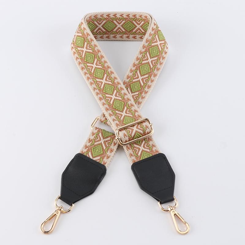 Colorful Diamond Wide Bag Strap with Leather Head