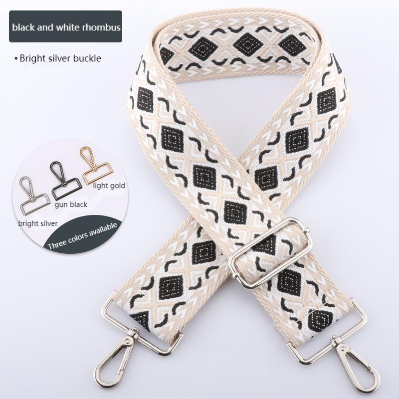 Two-color Diamond Wide Bag Shoulder Straps