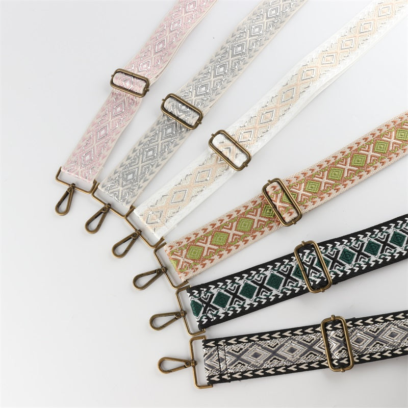 Colorful Diamond Bronze Buckle Wide Shoulder Straps