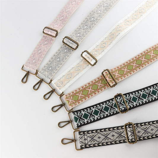 Diamond Texture Bronze Buckle Wide Shoulder Straps