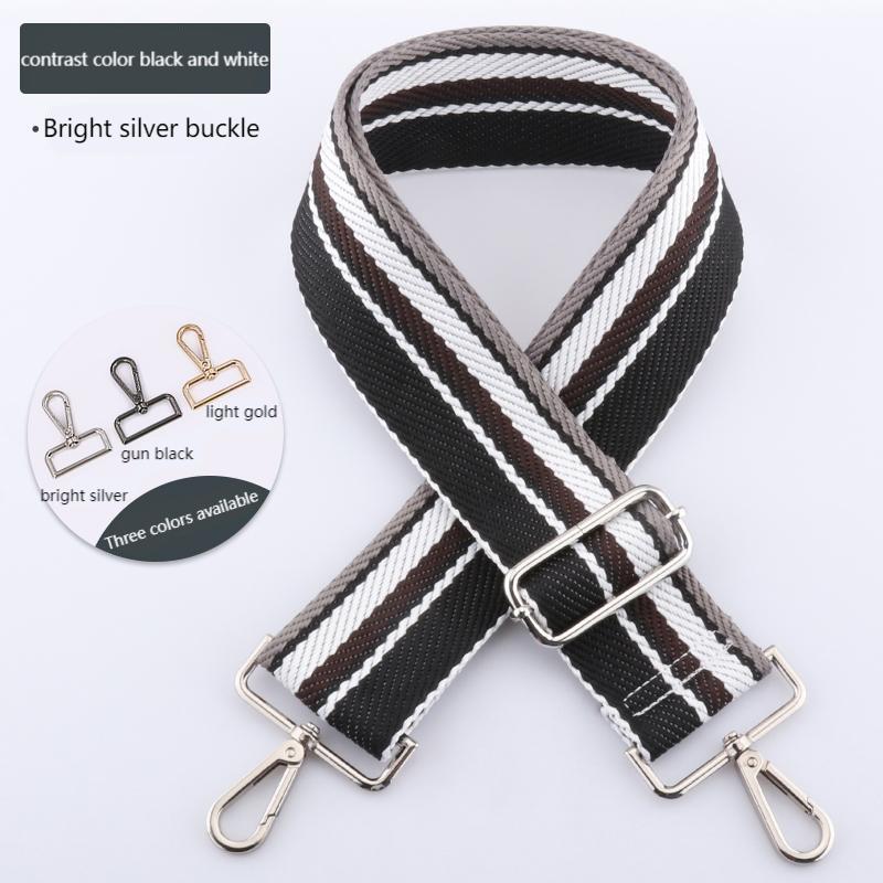 Contrast Stripes Wide Bag Shoulder Straps