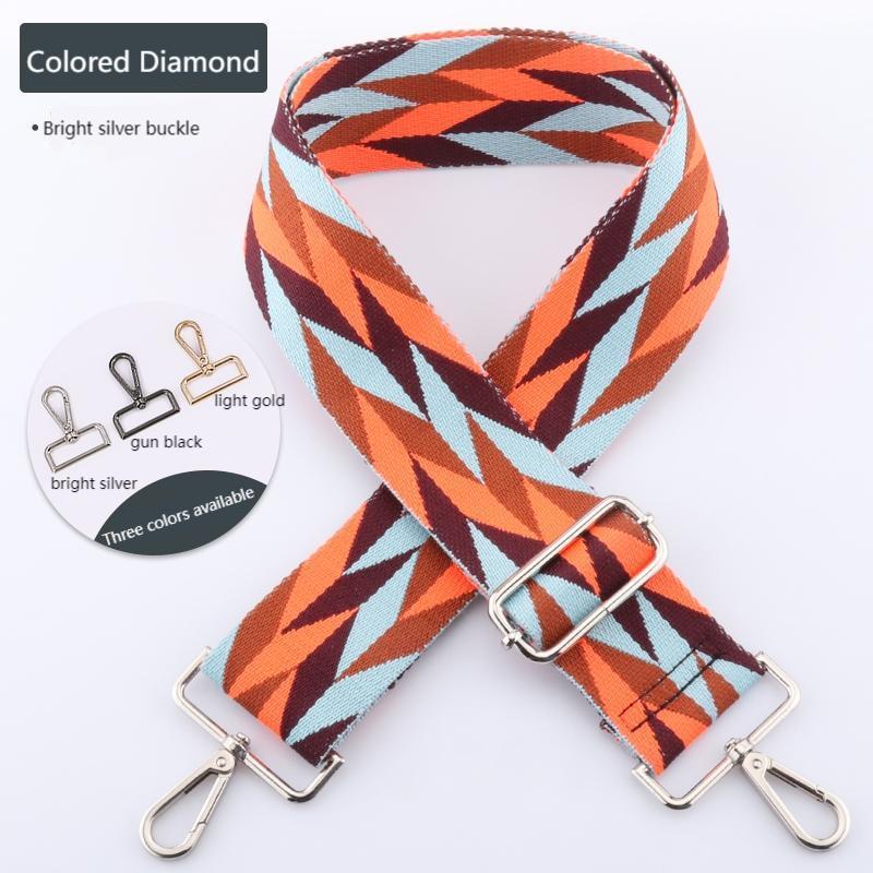 Colored Rhombus Wide Bag Shoulder Straps