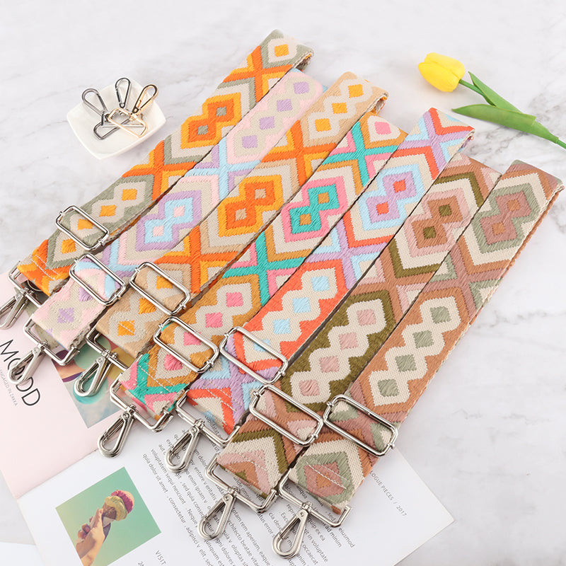 Continuous Diamond Pattern Wide Bag Strap