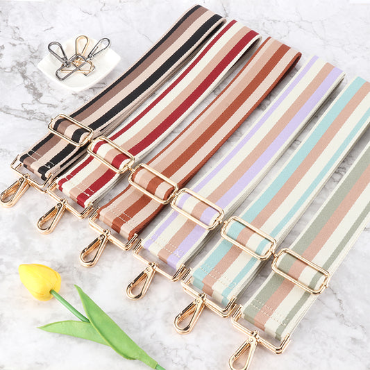 Multi-color Contrast Wide Bag Shoulder Strap