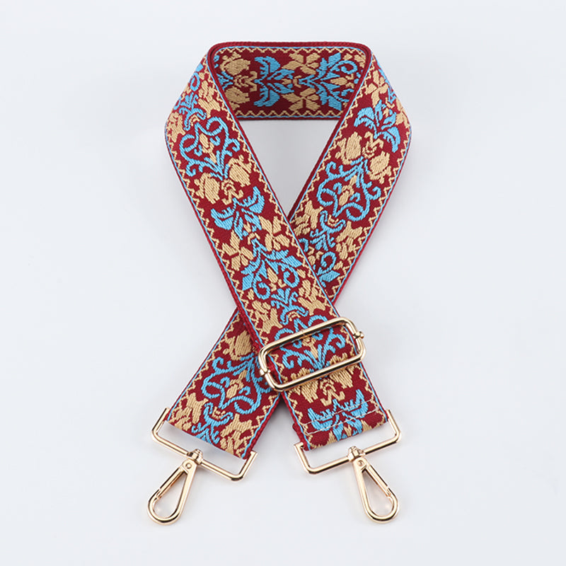 Retro Jacquard Wide Bag Shoulder Strap