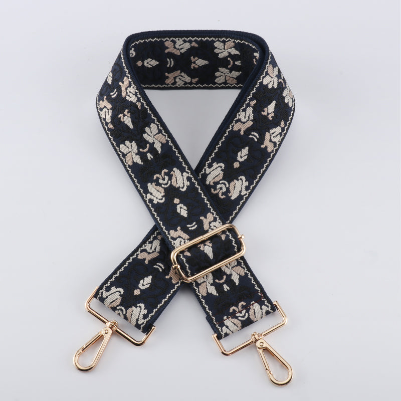 Retro Jacquard Wide Bag Shoulder Strap