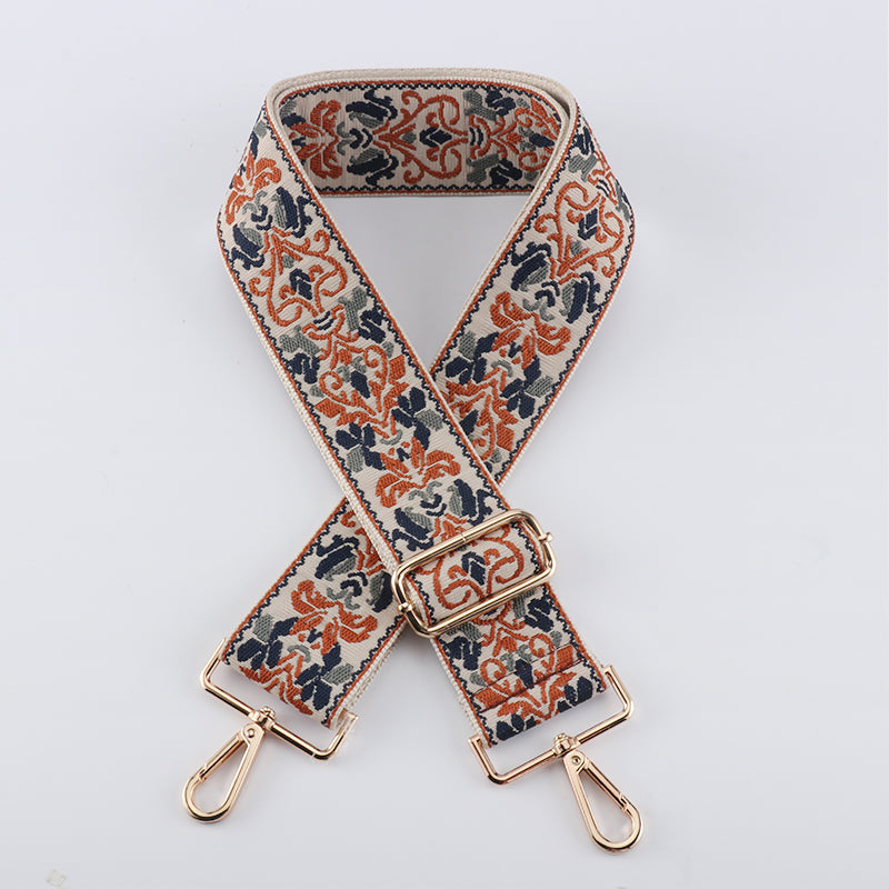 Retro Jacquard Wide Bag Shoulder Strap