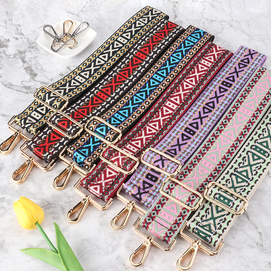 Various Geometric Patterns Wide Bag Strap
