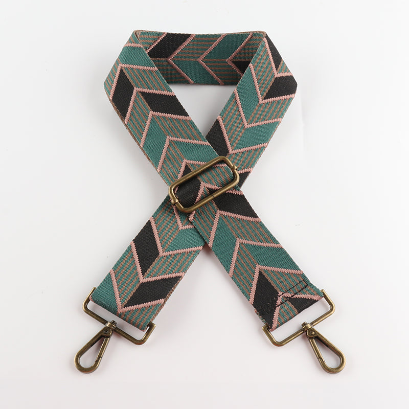 Colorful Leaf Shape Bronze Buckle Wide Shoulder Straps