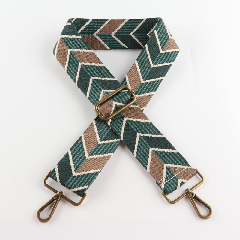 Colorful Leaf Shape Bronze Buckle Wide Shoulder Straps