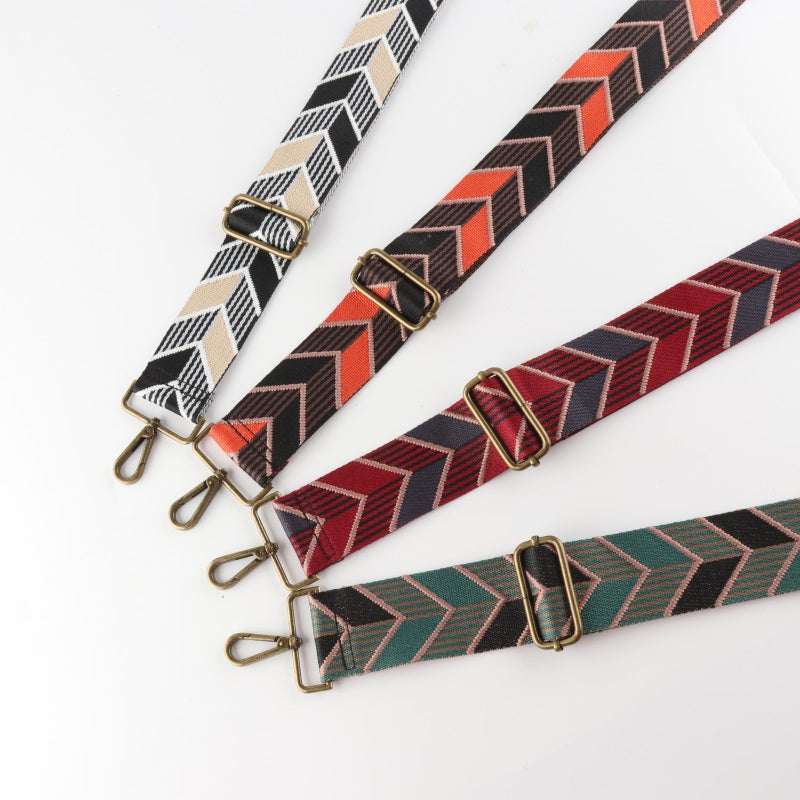 Colorful Leaf Shape Bronze Buckle Wide Shoulder Straps