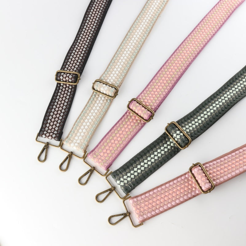 Snake Scale Texture Bronze Buckle Wide Shoulder Straps