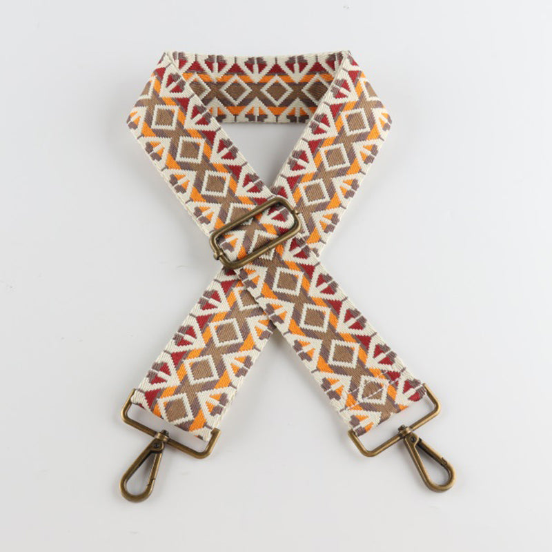 Color Gradient Rhombus Bronze Buckle Wide Shoulder Straps