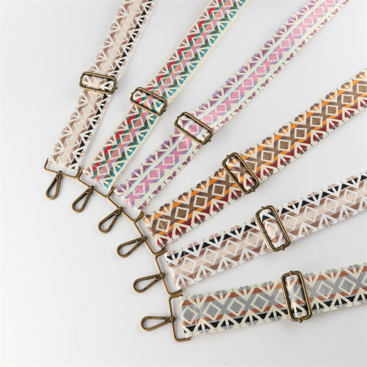Color Gradient Rhombus Bronze Buckle Wide Shoulder Straps