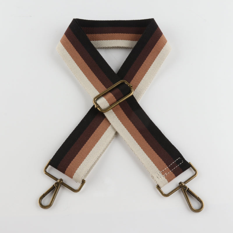 Multi-color Contrast Bronze Buckle Wide Shoulder Straps