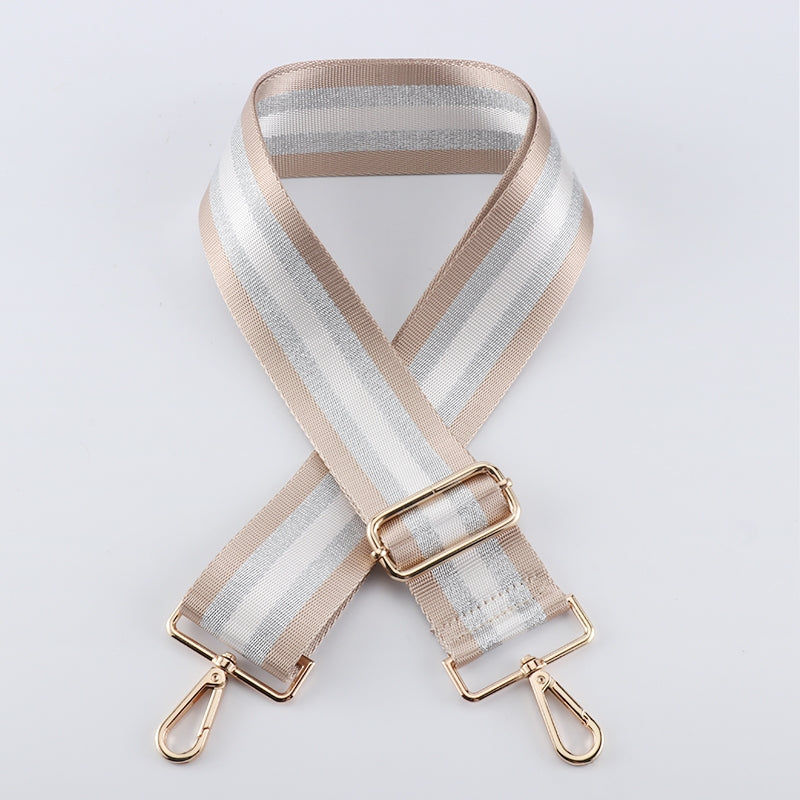 Silver Thread Multi-color Wide Bag Strap