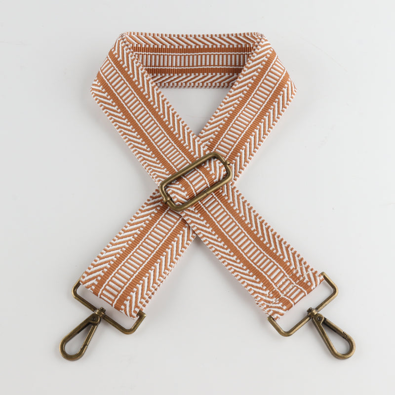 V-cut W-shape Pattern Bronze Buckle Wide Shoulder Straps