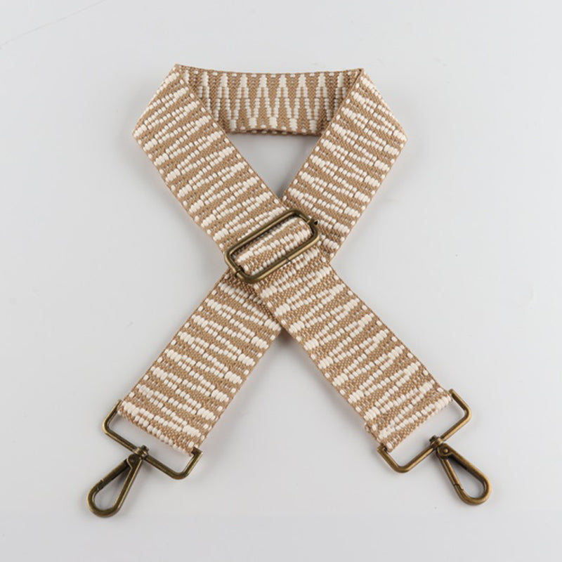 Colorful V-shaped Pattern Bronze Buckle Wide Shoulder Straps