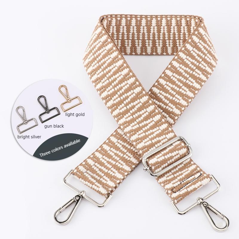 Pleated Jacquard Wide Bag Strap