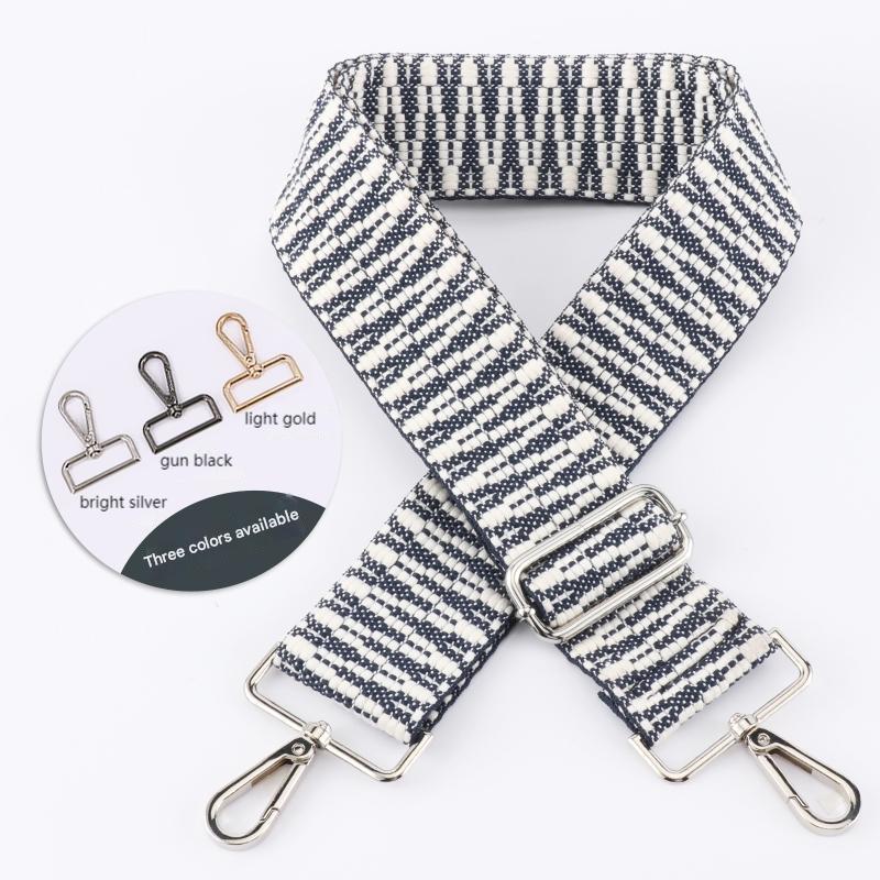 Pleated Jacquard Wide Bag Strap