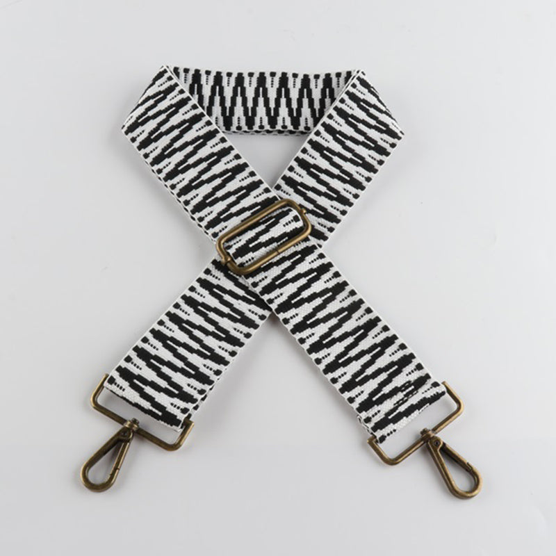 Colorful V-shaped Pattern Bronze Buckle Wide Shoulder Straps