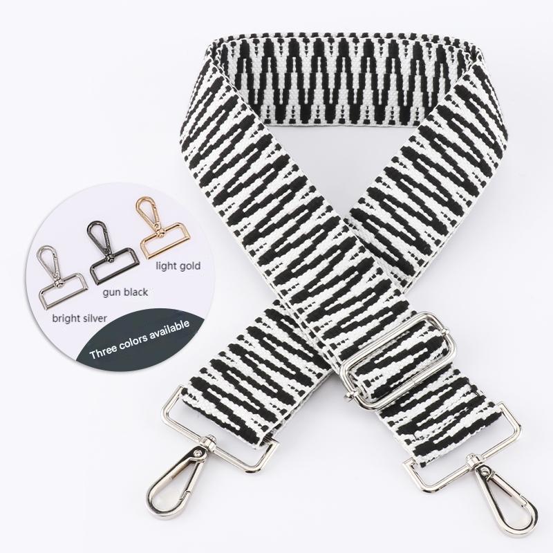 Pleated Jacquard Wide Bag Strap