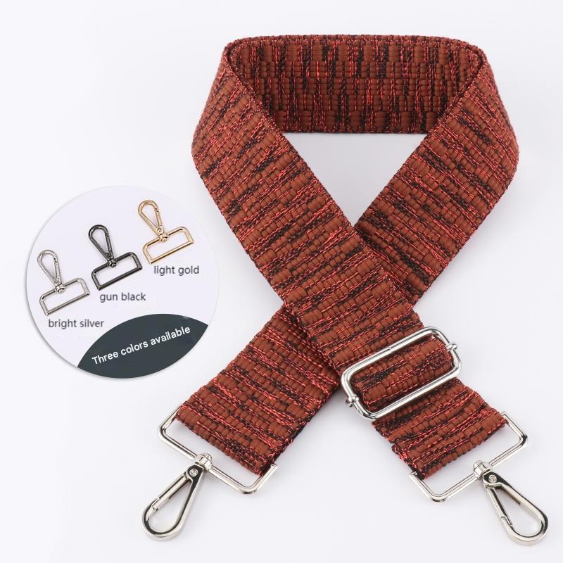 Pleated Jacquard Wide Bag Strap
