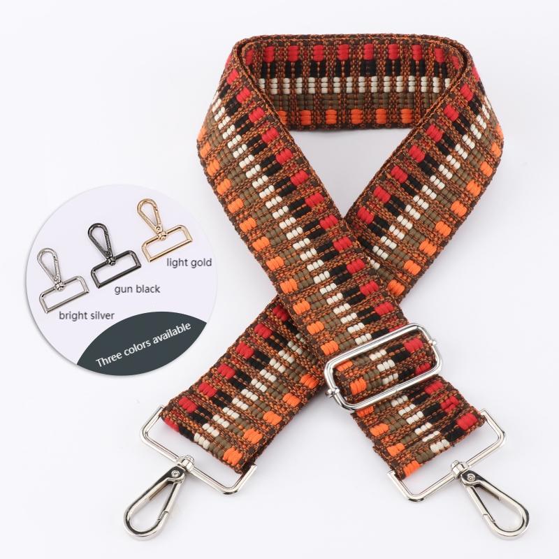 Contrast Color Diamond Wide Bag Strap