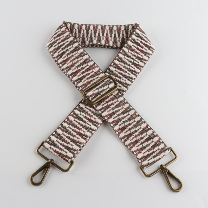 Colorful V-shaped Pattern Bronze Buckle Wide Shoulder Straps