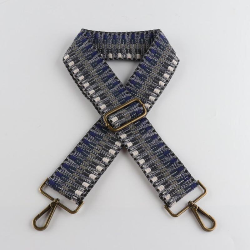Colorful V-shaped Pattern Bronze Buckle Wide Shoulder Straps