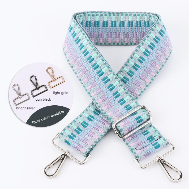 Contrast Color Diamond Wide Bag Strap