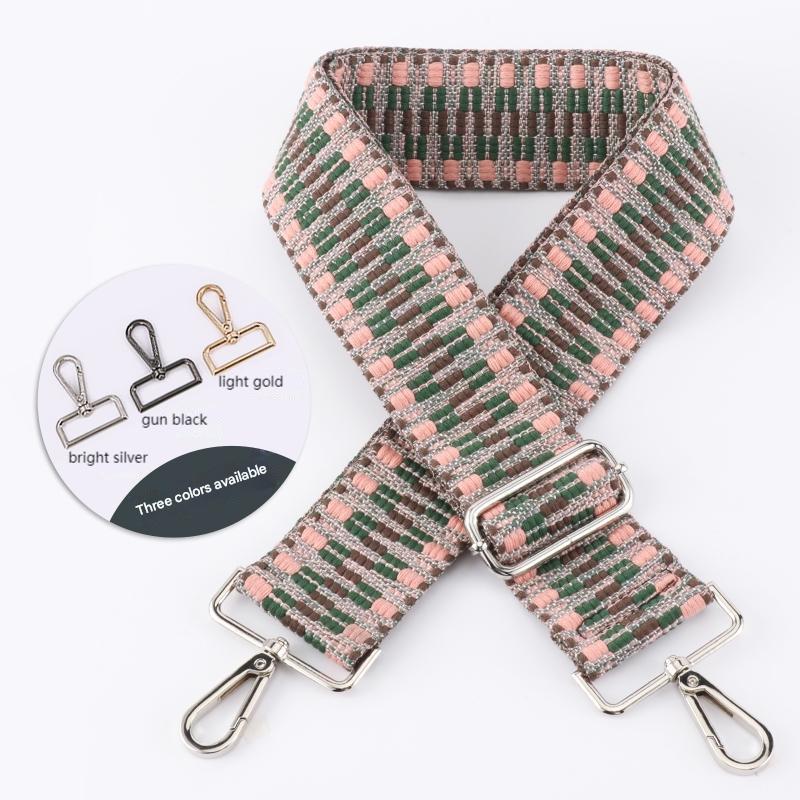 Contrast Color Diamond Wide Bag Strap