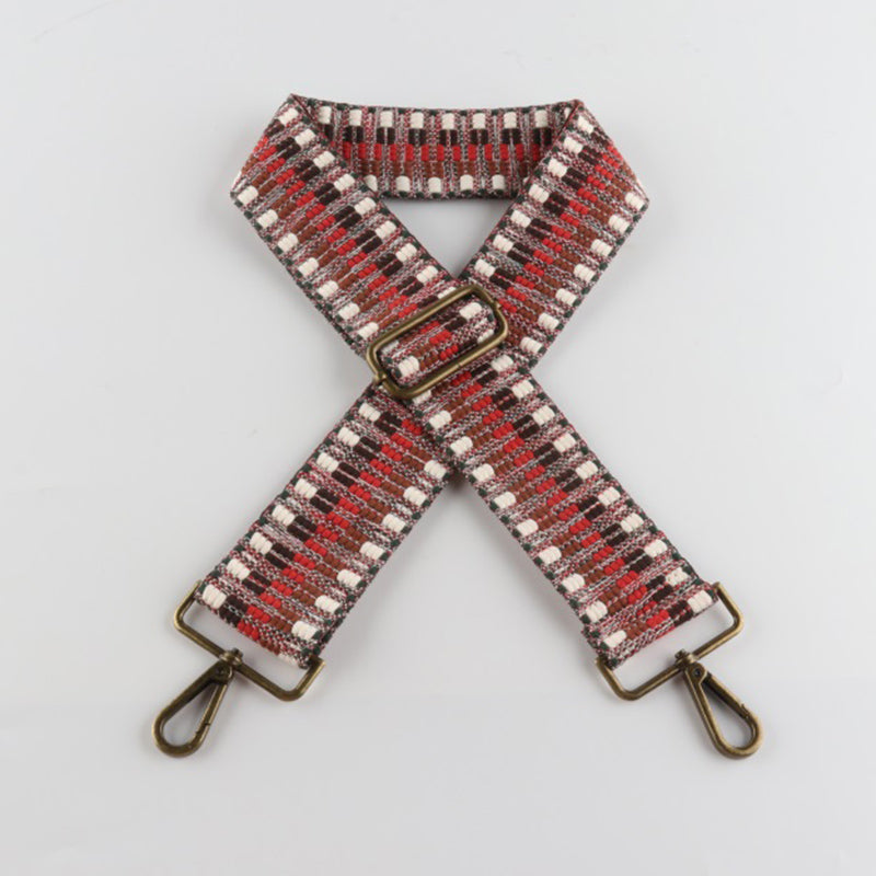 Colorful V-shaped Pattern Bronze Buckle Wide Shoulder Straps