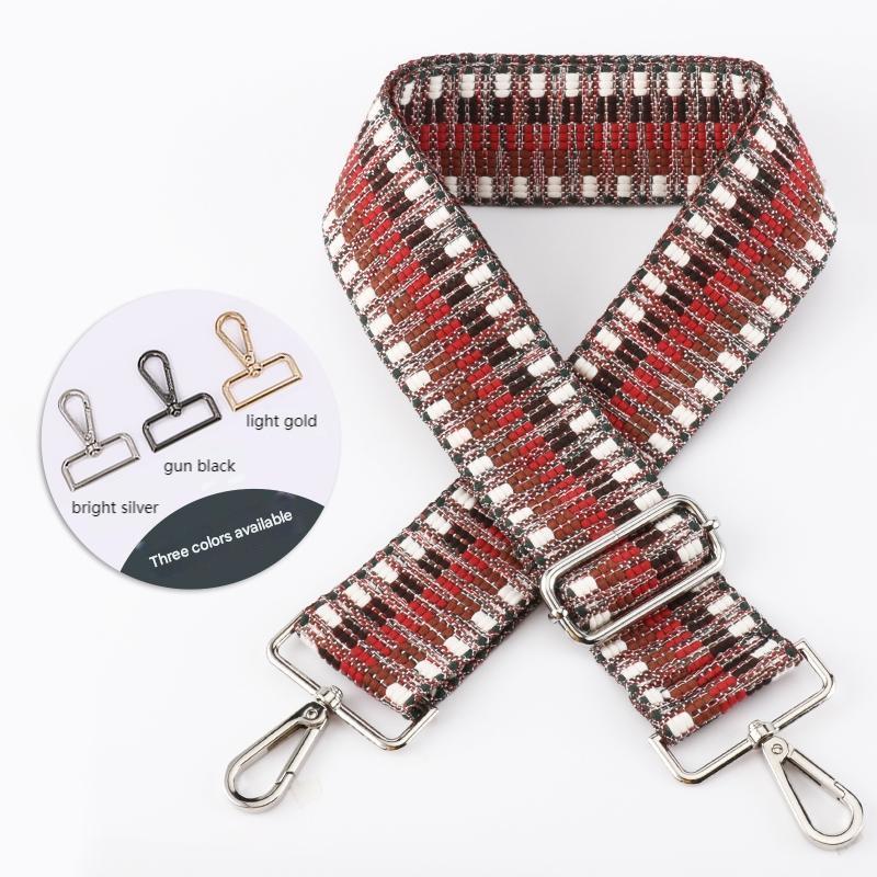 Contrast Color Diamond Wide Bag Strap