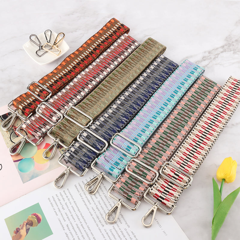 Contrast Color Diamond Wide Bag Strap